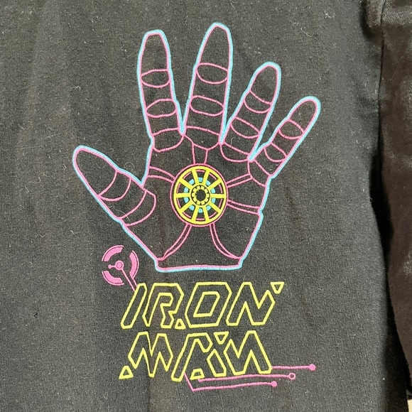 Marvel Iron Man Neon Circuit Graphic Black T-Shirt - Size L - Picture 2 of 8